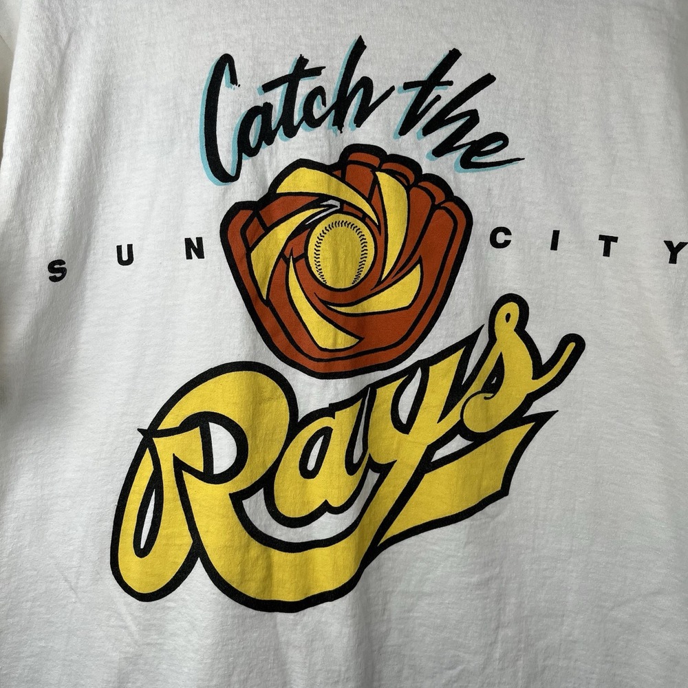 Vintage 90's Sun City Rays Baseball Single Stitch T-shirt Size L Made‎ In USA
